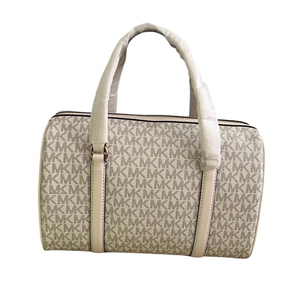 Michael Kors Cream Monogram Satchel - Picture 2 of 16
